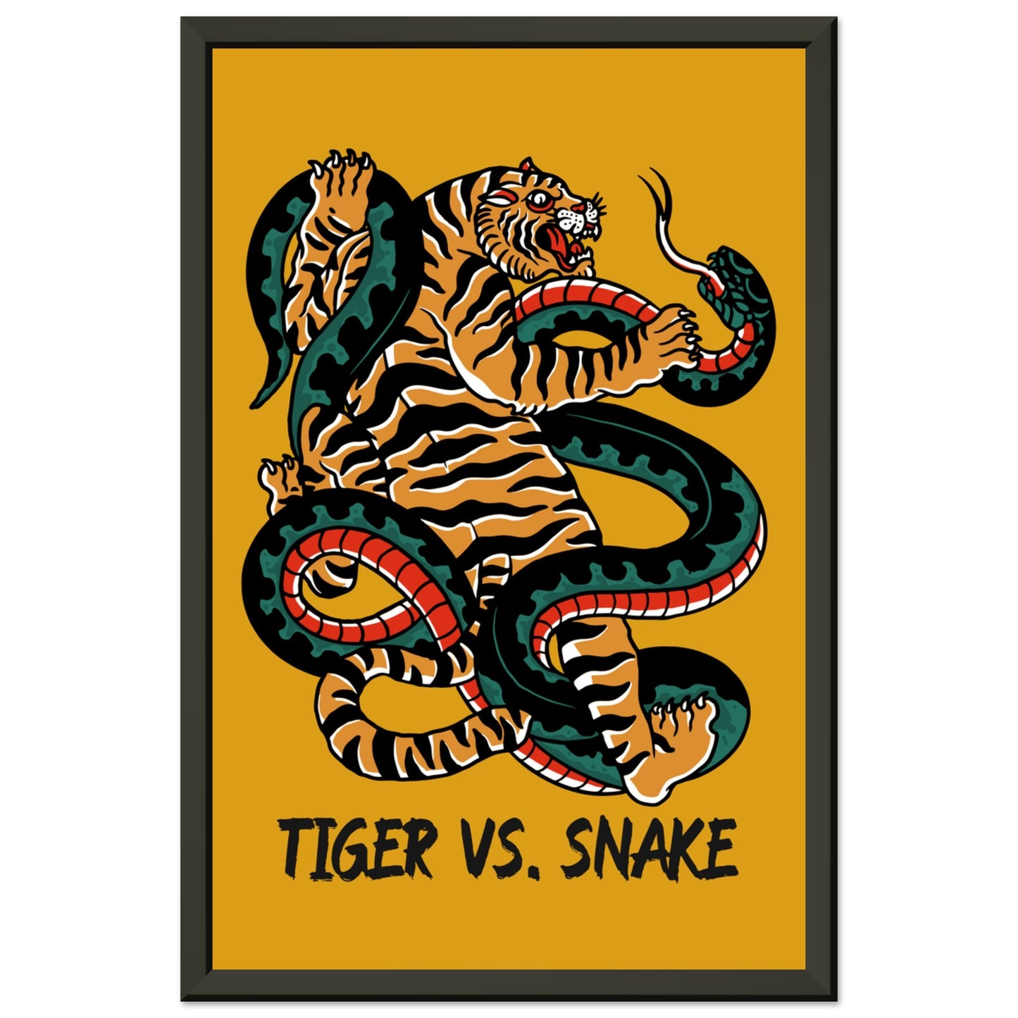 TIGER VS. SNAKE Classic Matte Paper Metal Framed Poster