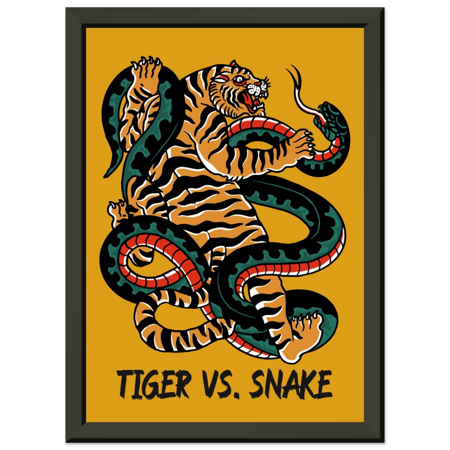 TIGER VS. SNAKE Classic Matte Paper Metal Framed Poster