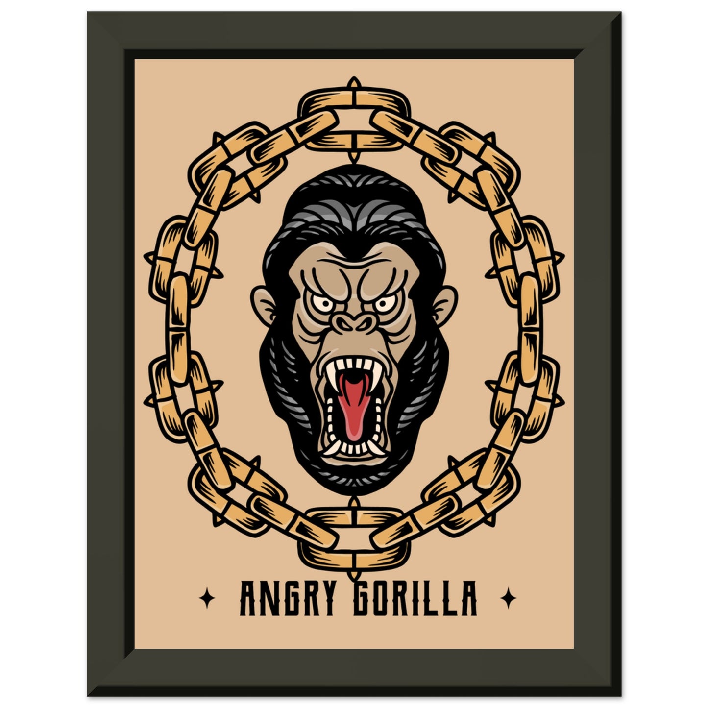 ANGRY GORILLA Classic Matte Paper Metal Framed Poster