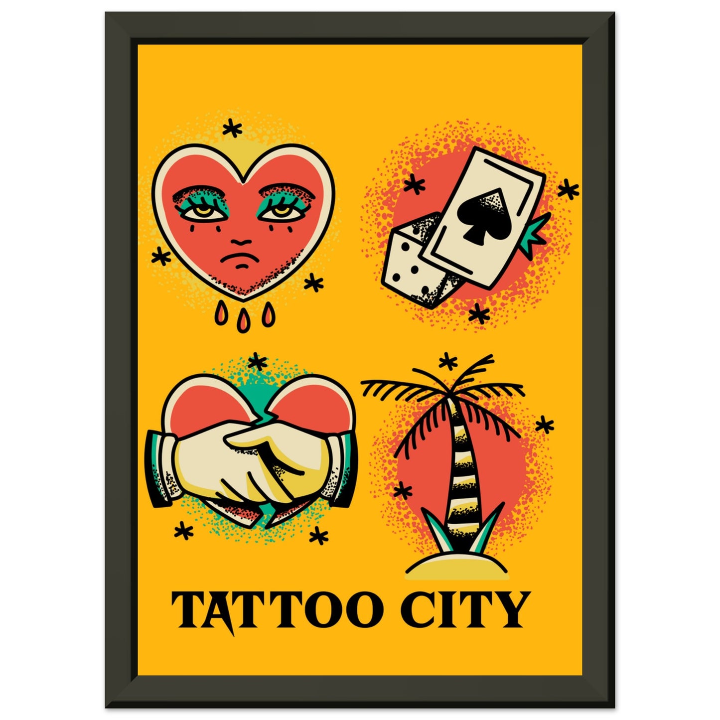 TATTOO CITY Classic Matte Paper Metal Framed Poster