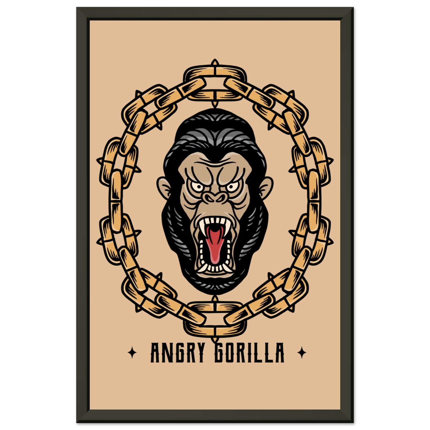 ANGRY GORILLA Classic Matte Paper Metal Framed Poster