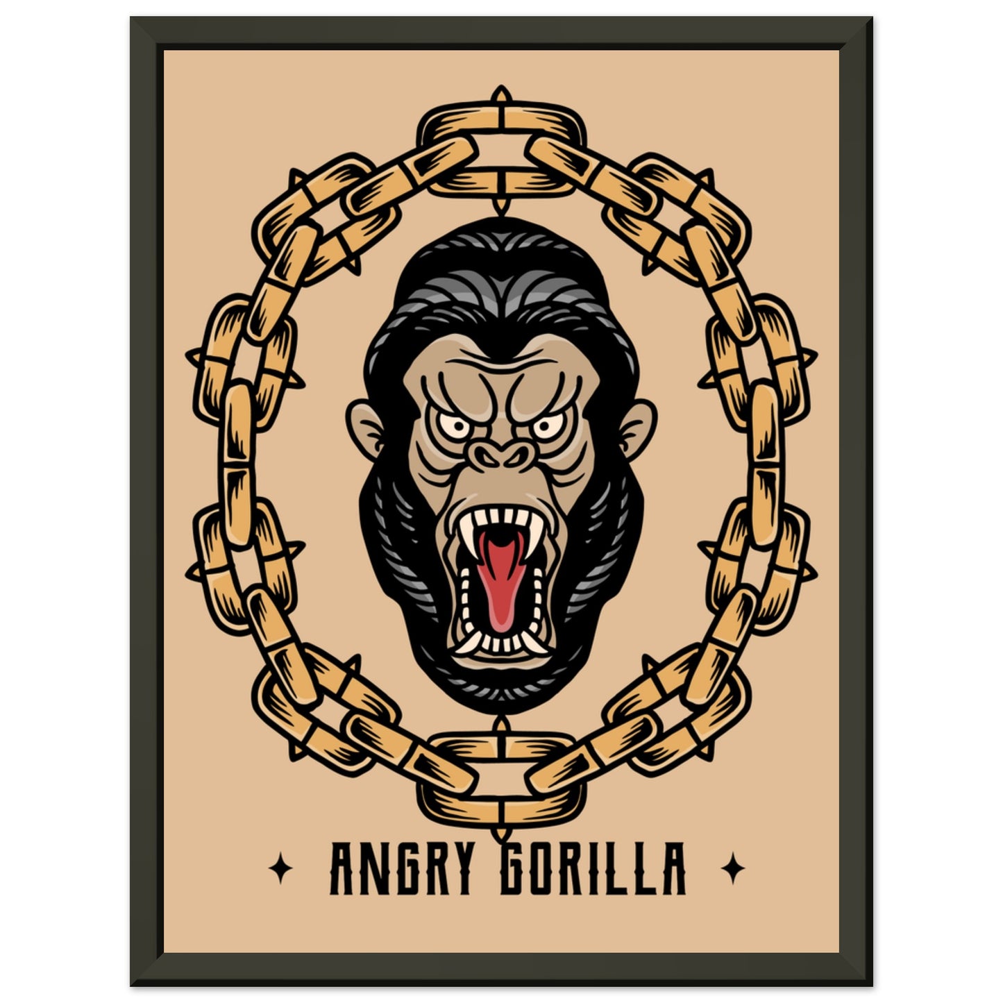 ANGRY GORILLA Classic Matte Paper Metal Framed Poster