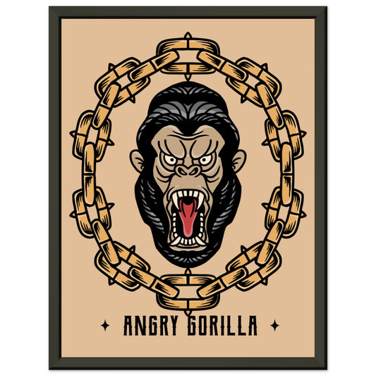 ANGRY GORILLA Classic Matte Paper Metal Framed Poster