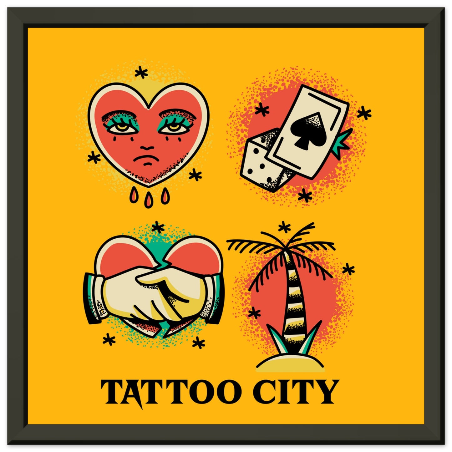 TATTOO CITY Classic Matte Paper Metal Framed Poster