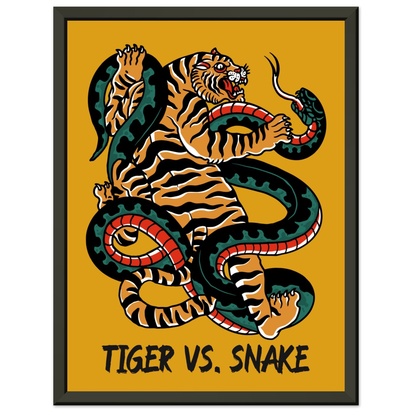 TIGER VS. SNAKE Classic Matte Paper Metal Framed Poster