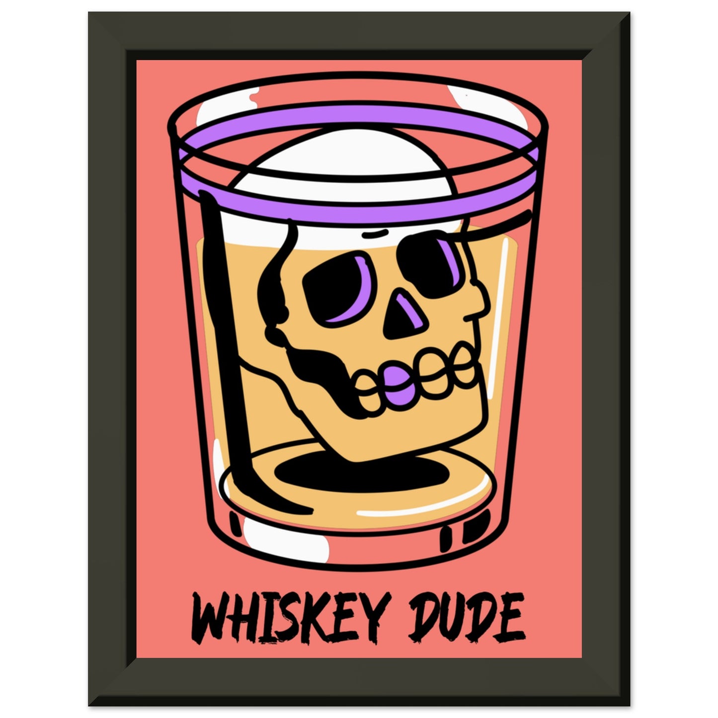 WHISKEY DUDE Classic Matte Paper Metal Framed Poster