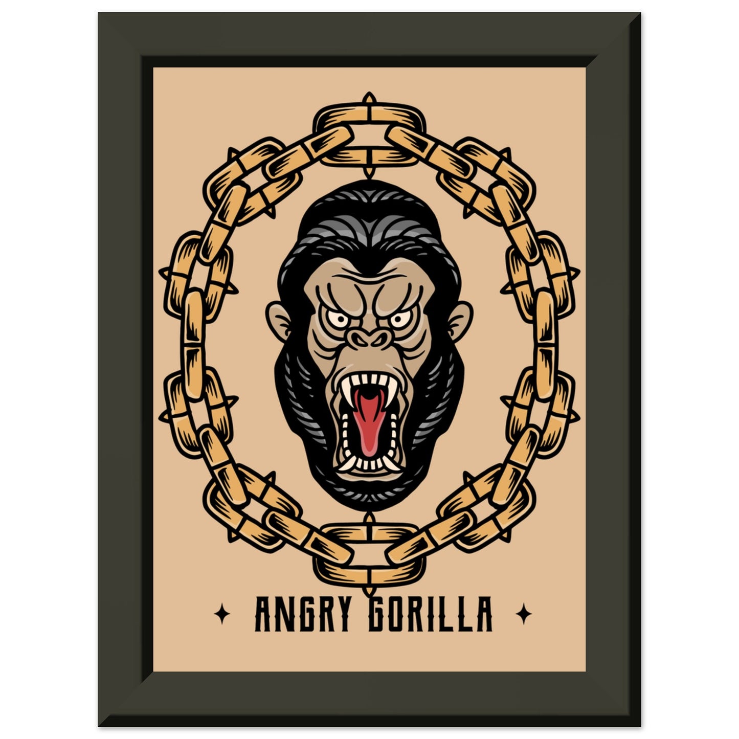 ANGRY GORILLA Classic Matte Paper Metal Framed Poster