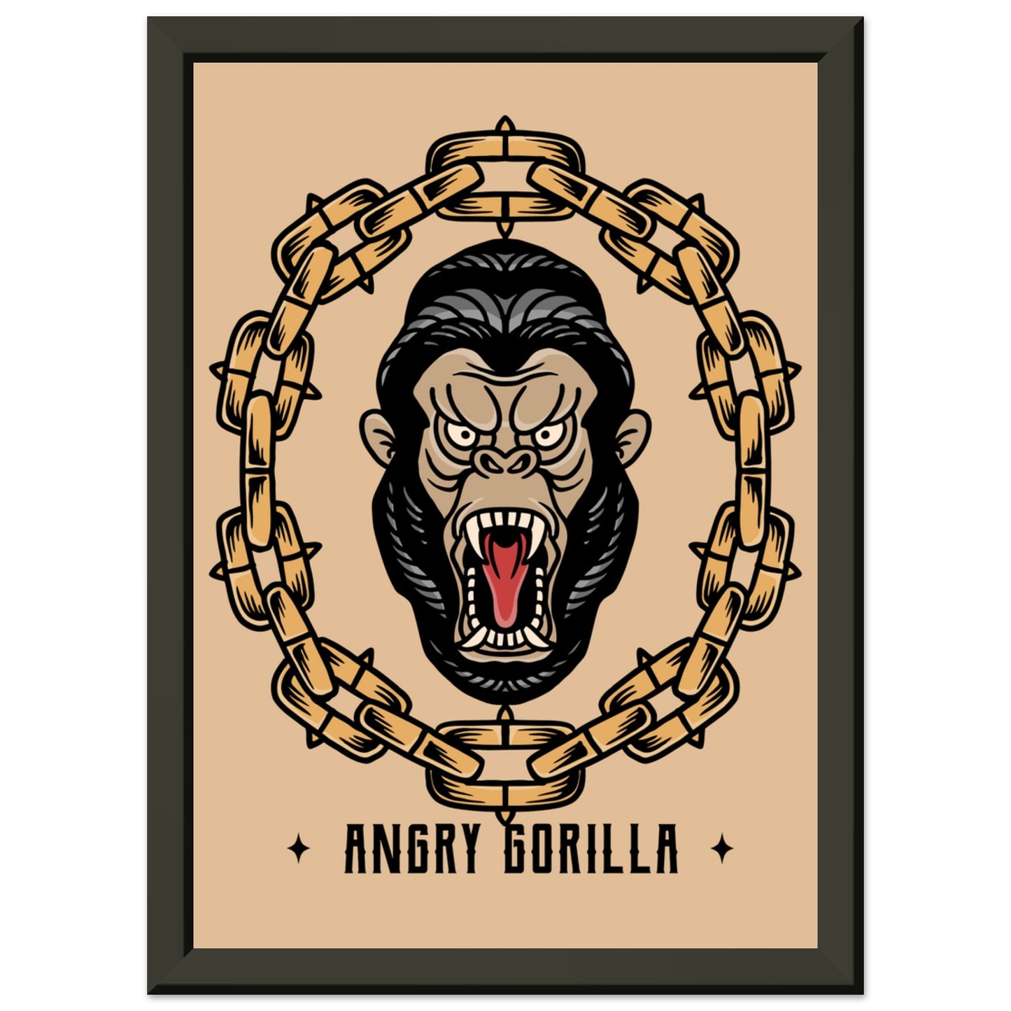 ANGRY GORILLA Classic Matte Paper Metal Framed Poster