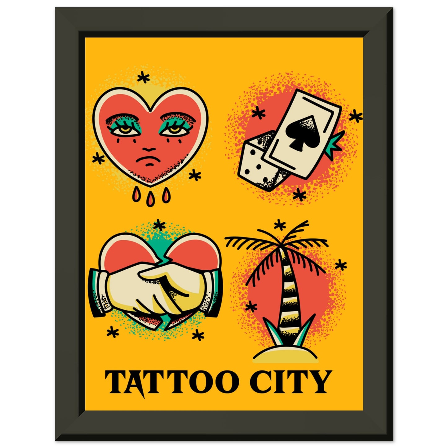 TATTOO CITY Classic Matte Paper Metal Framed Poster