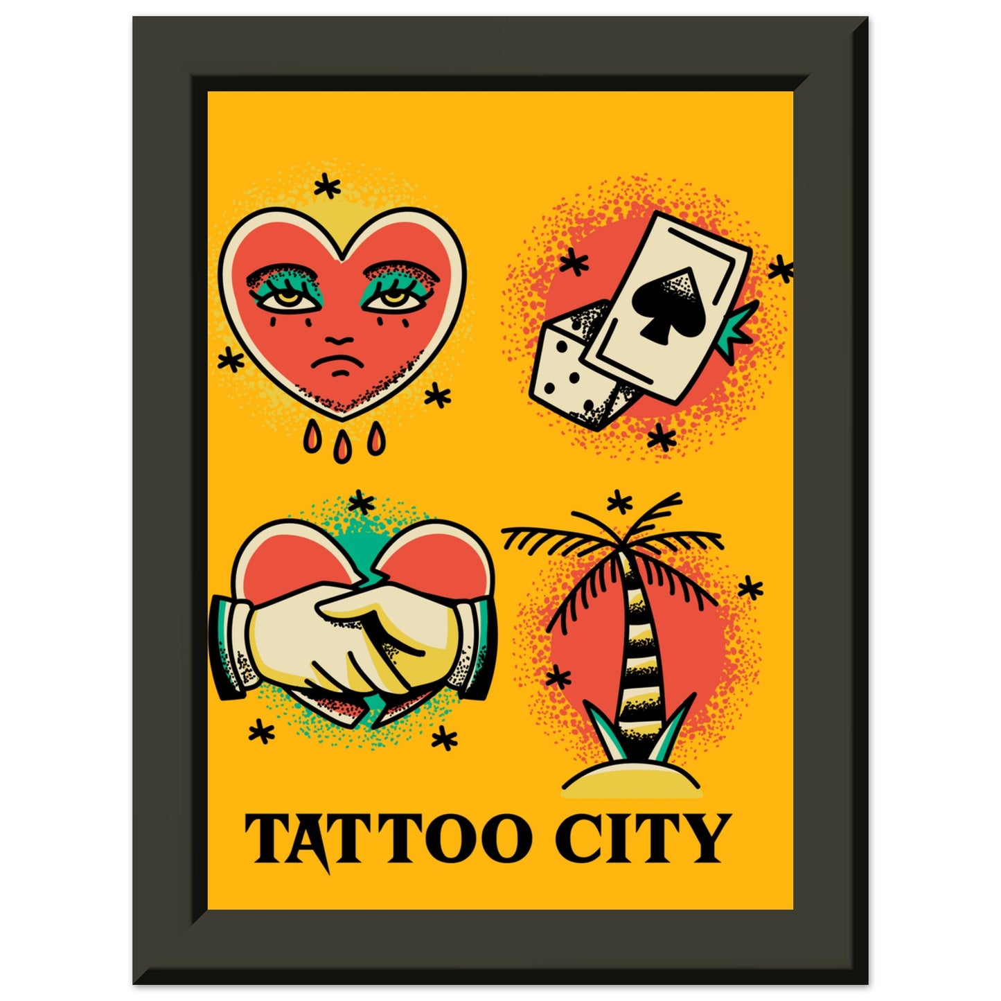 TATTOO CITY Classic Matte Paper Metal Framed Poster