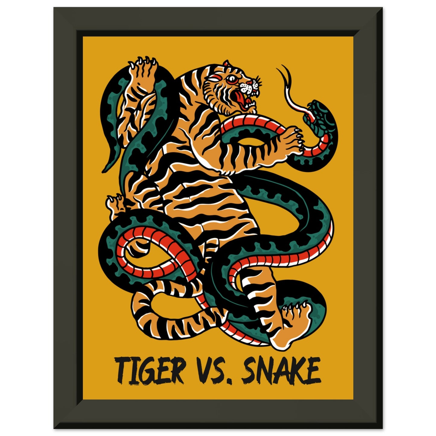 TIGER VS. SNAKE Classic Matte Paper Metal Framed Poster