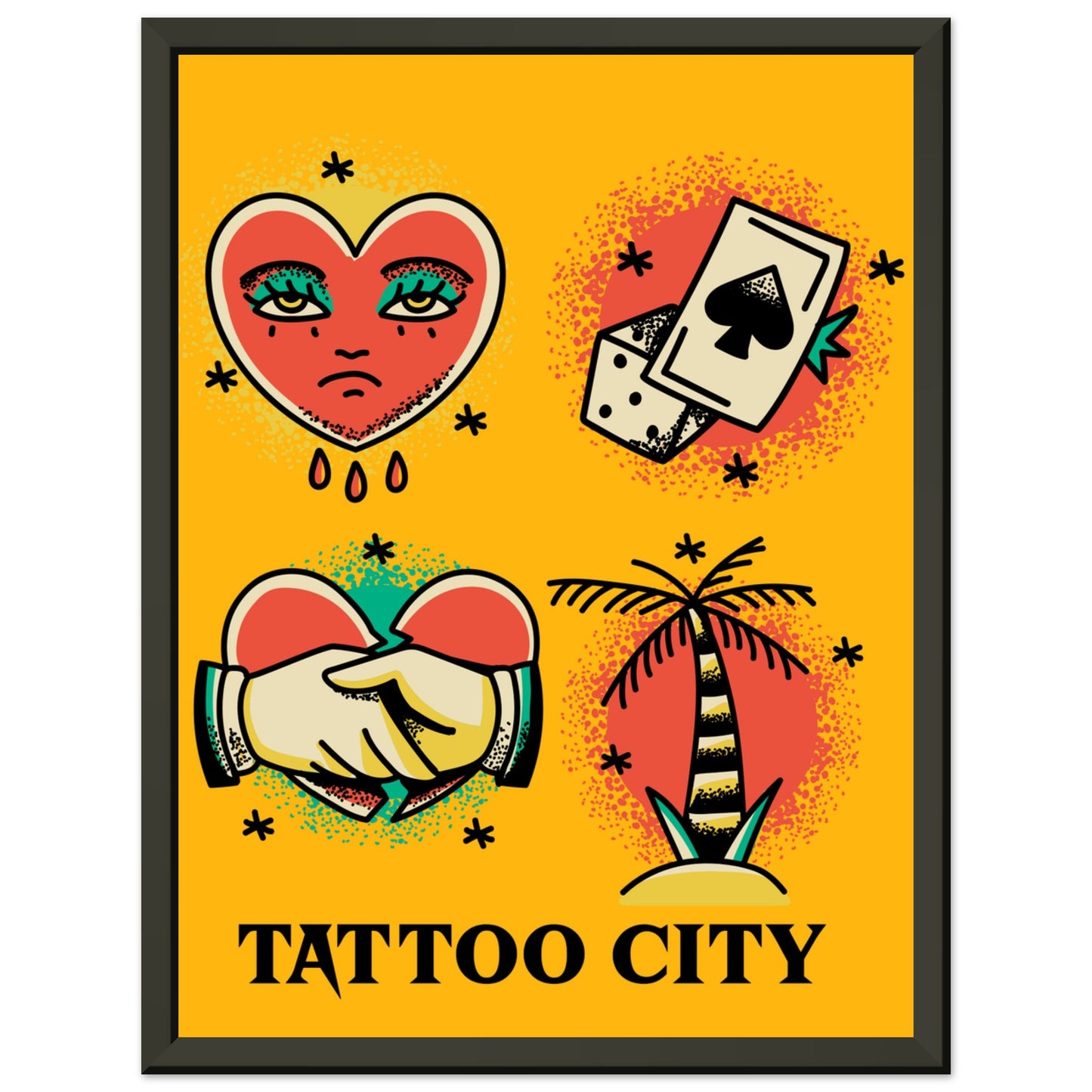 TATTOO CITY Classic Matte Paper Metal Framed Poster