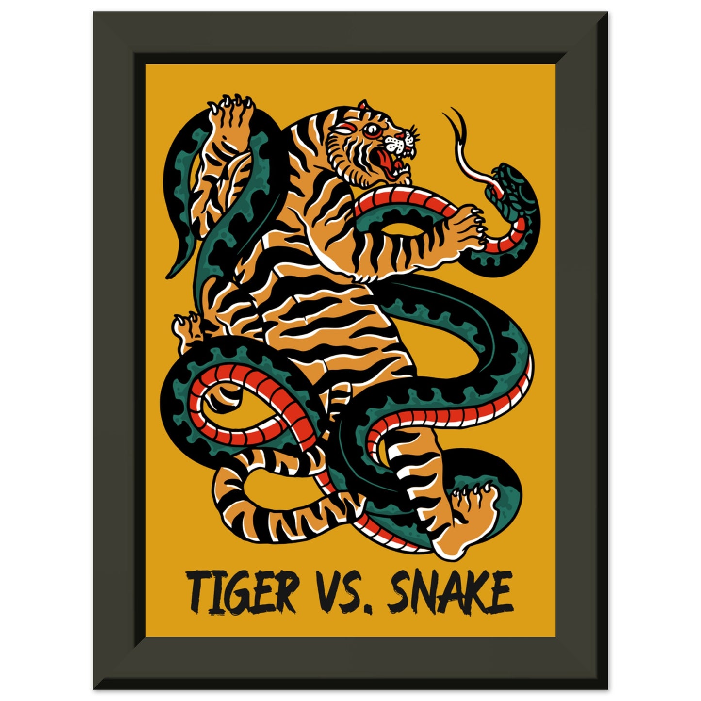 TIGER VS. SNAKE Classic Matte Paper Metal Framed Poster