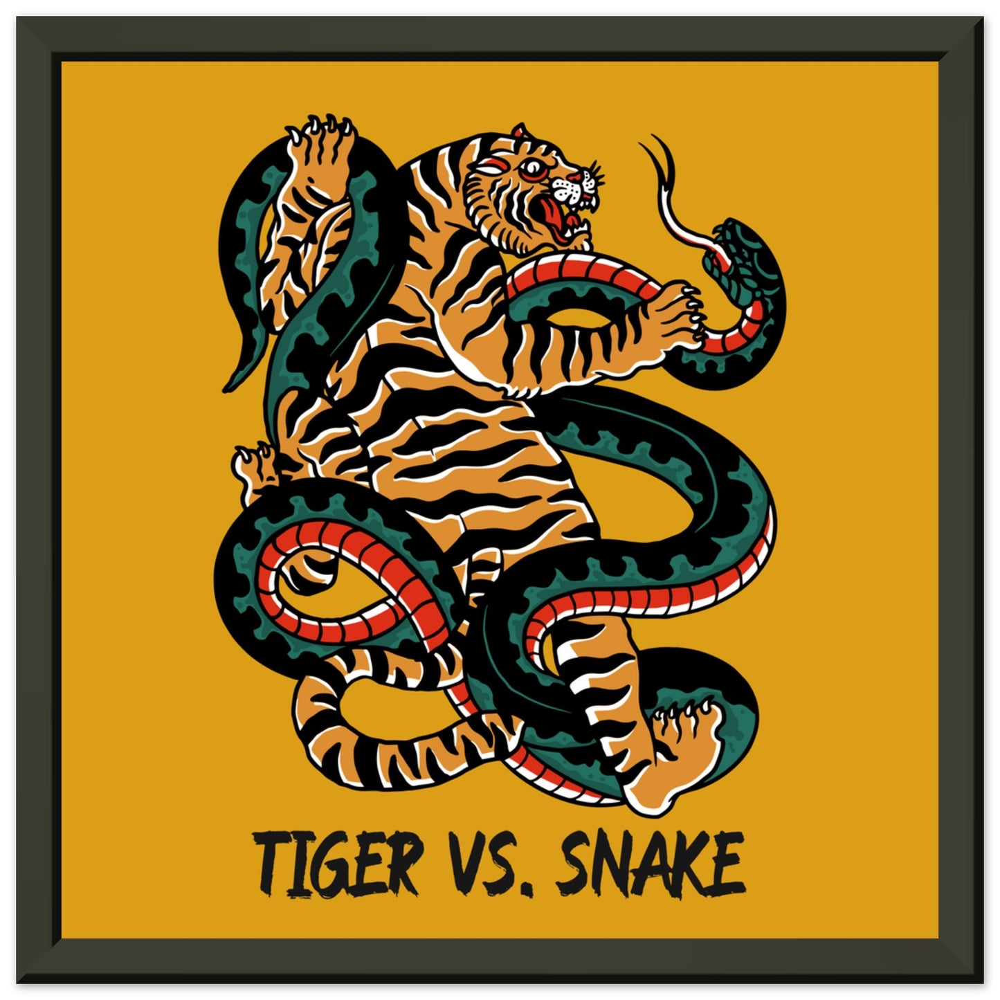 TIGER VS. SNAKE Classic Matte Paper Metal Framed Poster