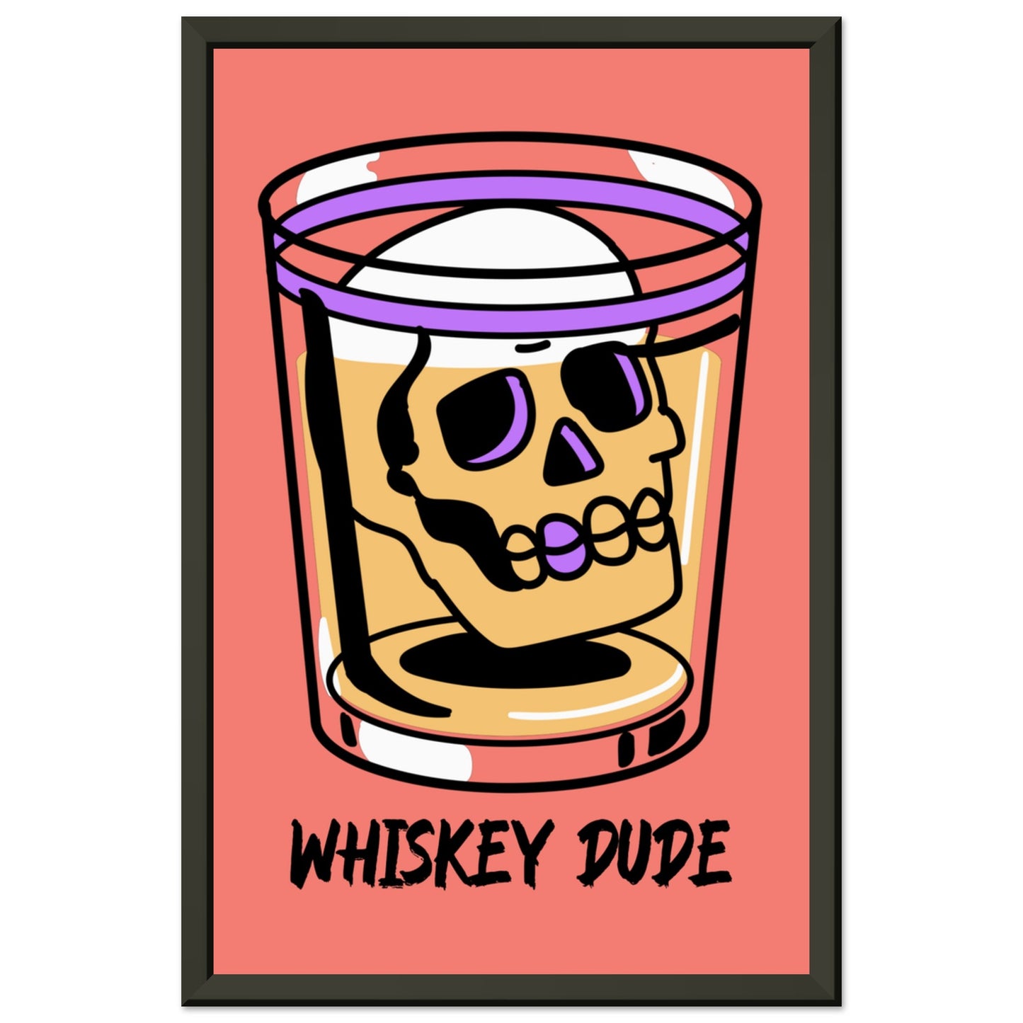 WHISKEY DUDE Classic Matte Paper Metal Framed Poster