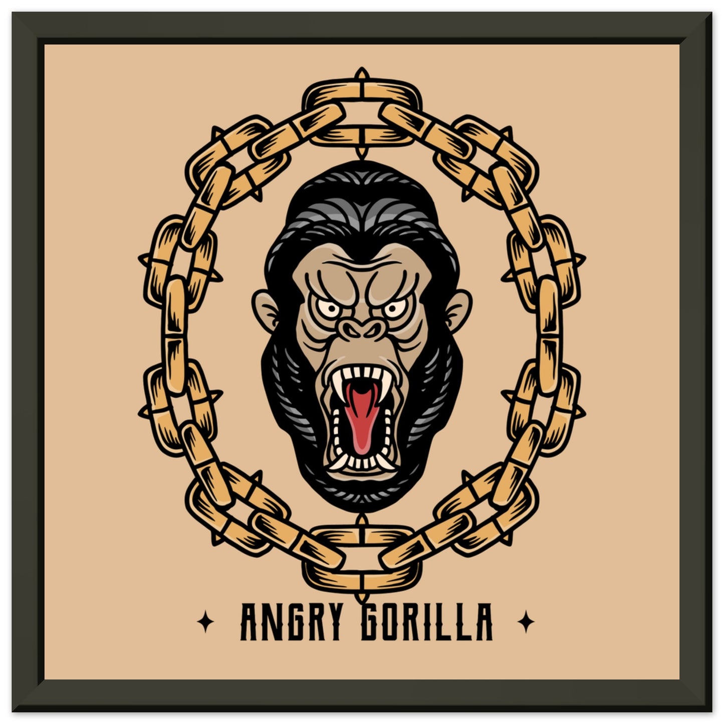 ANGRY GORILLA Classic Matte Paper Metal Framed Poster